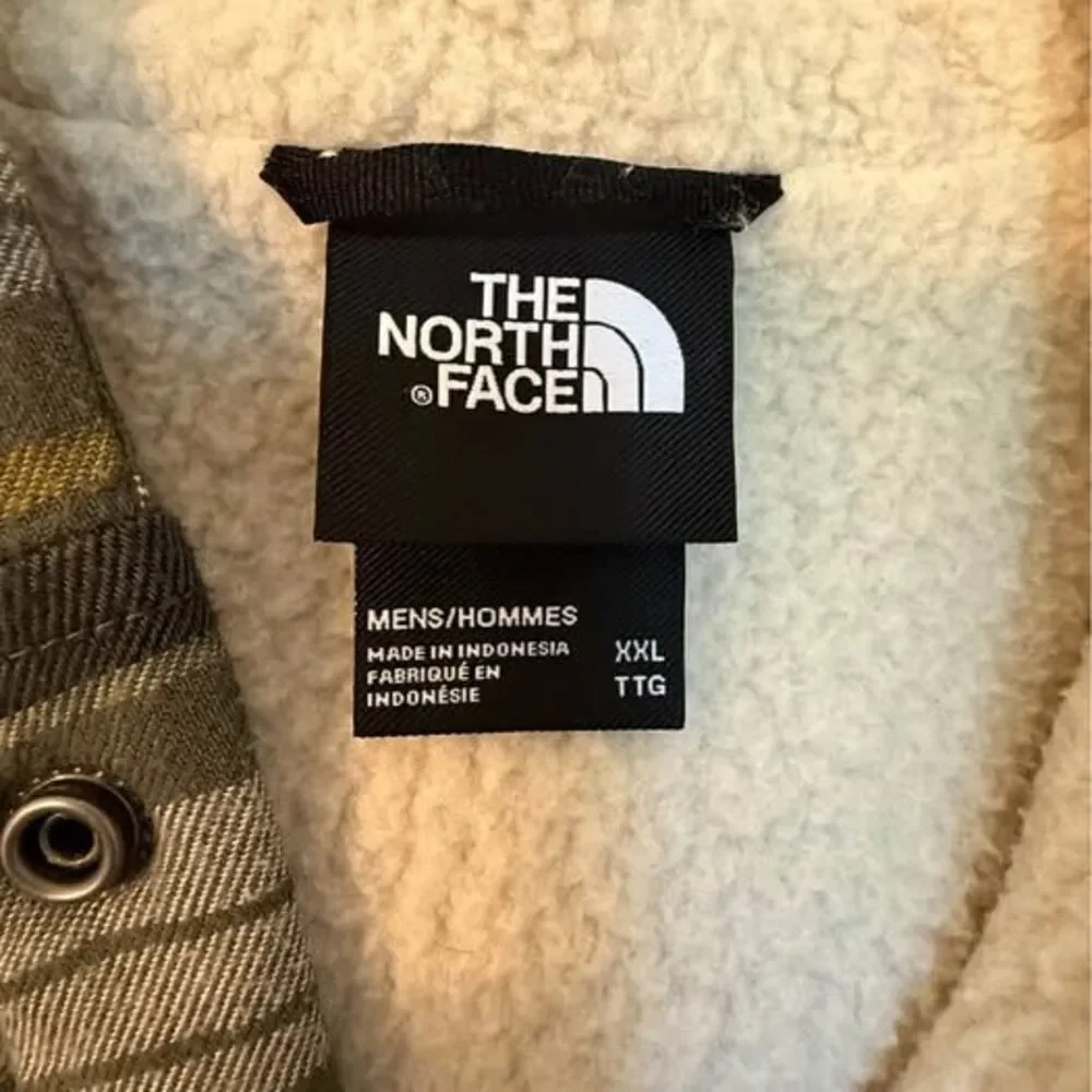 The North Face Men's Hooded Campshire Shirt Jacket XXL Green Gray Striped